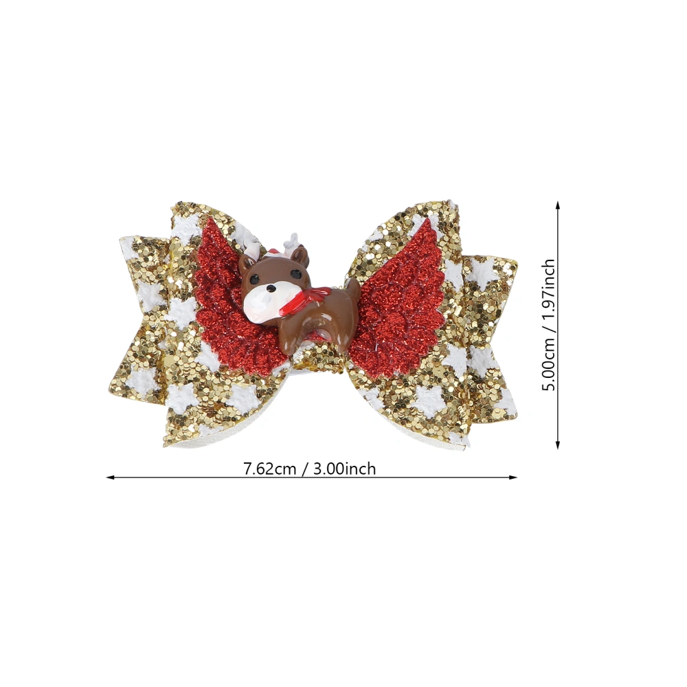 4Pcs Christmas Decorative Hair Clips Bowknot Hair Party Barrette Sequin Headdress Kids Headwear for Women Show #07 08 09 10