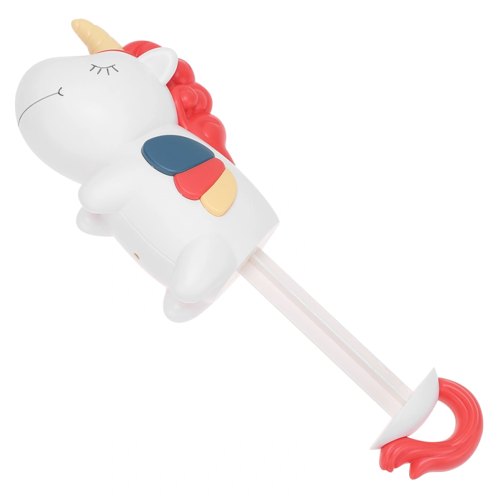 1PC Cartoon Unicorn Water Shooter Toy Outdoor Water Spraying Toy Funny Baby Bathing Toy Lovely Animal Water Blaster Toy for Summer Bathroom Yard Kids Playing (Light Red)