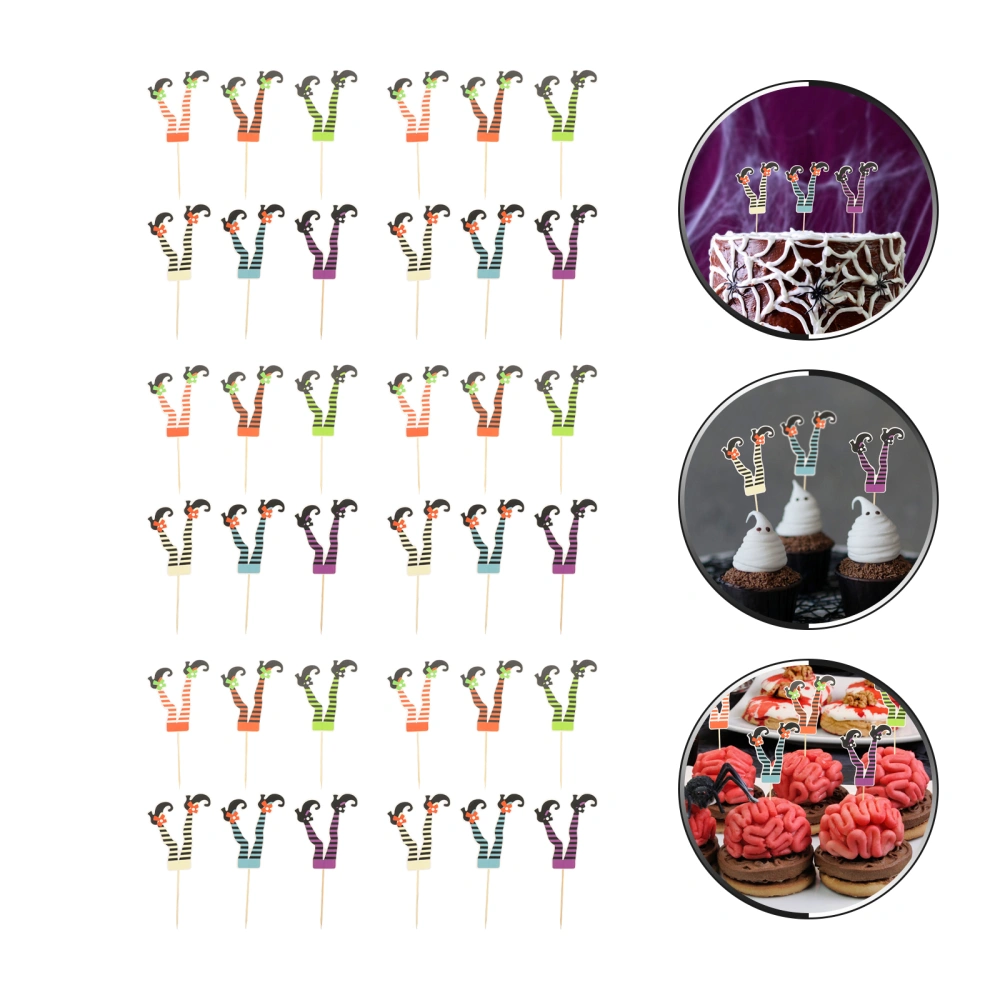 36Pcs Decorative Cupcake Decors Halloween Dessert Topper Cartoon Cupcake Ornaments