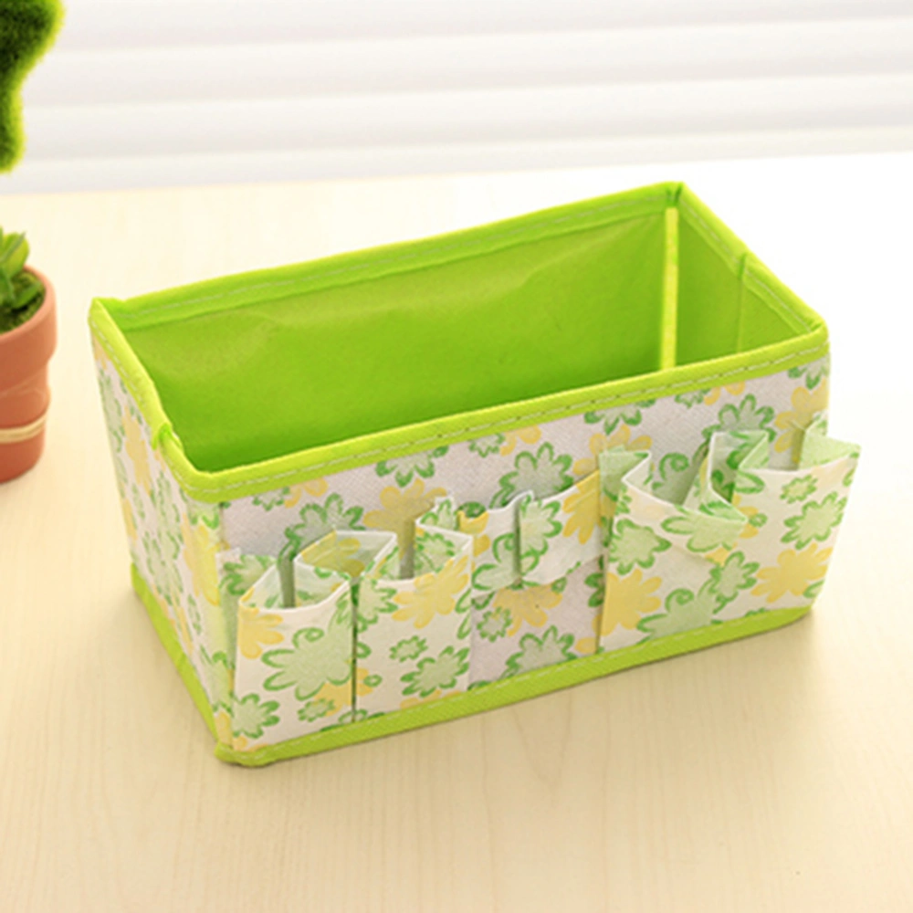 Multifunctional Folding Non-woven Make Up Cosmetic Storage Box Organizer Jewelry Container Bag Case (Green)