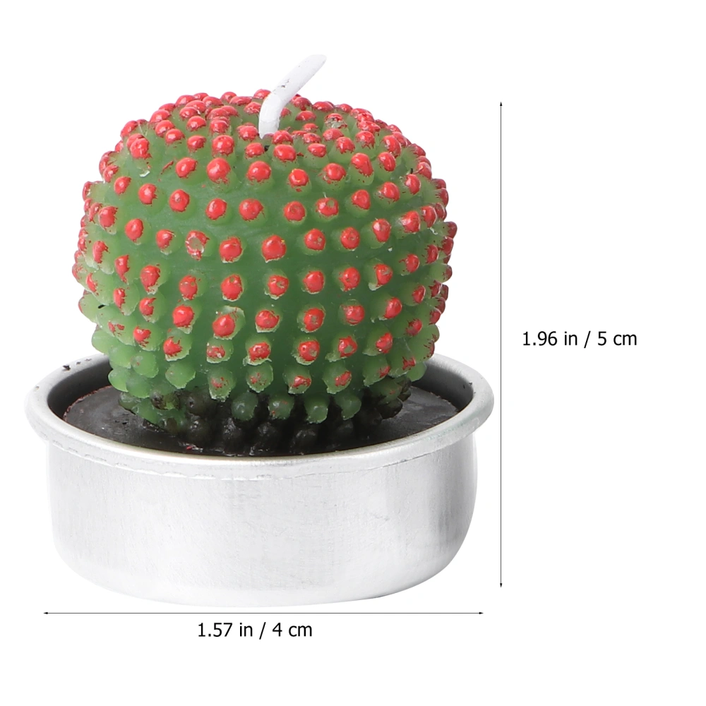 6pcs Lovely Succulent Cactus Candle Smokeless Candle Party Candle Ornament