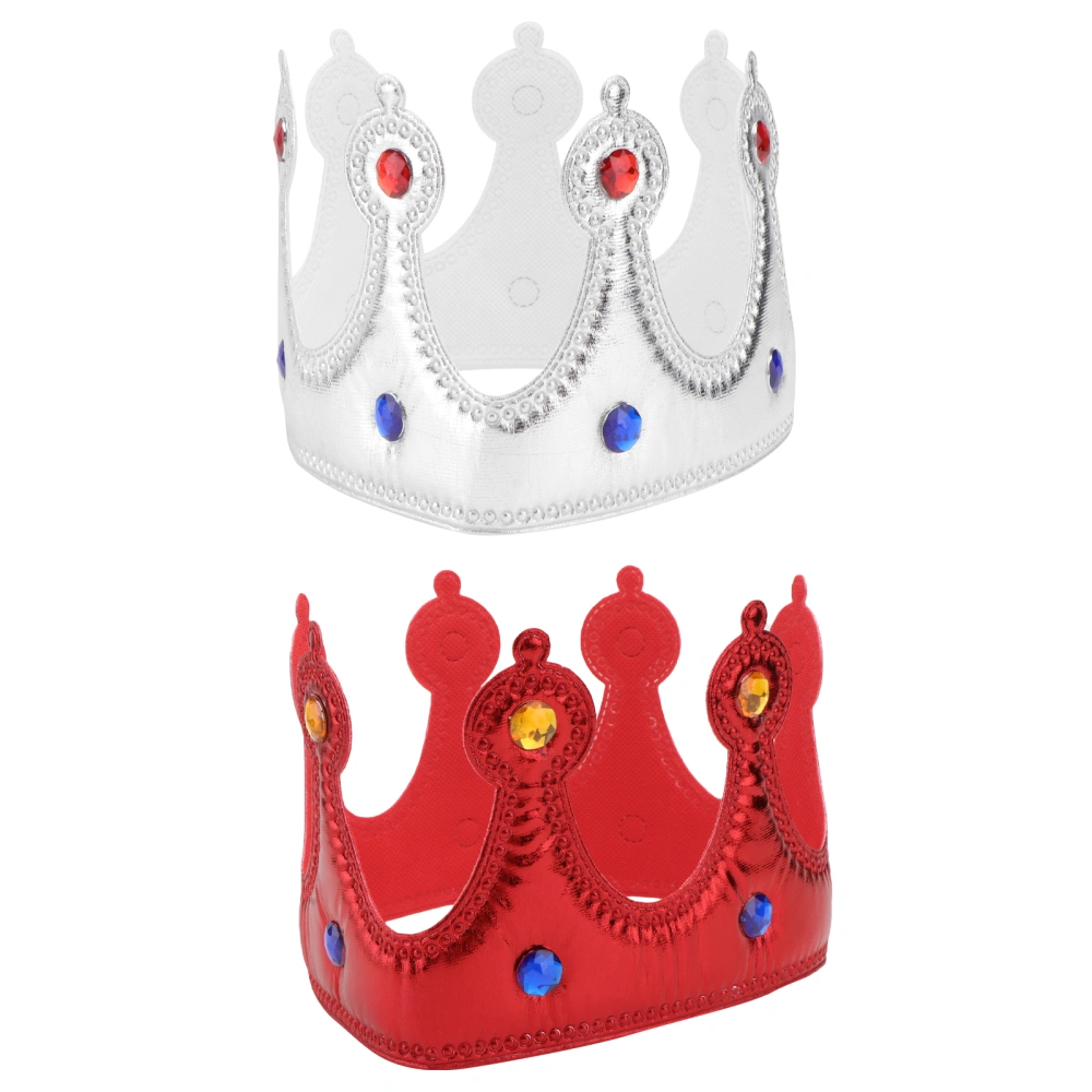 2pcs Delicate Kids Adults Crown Funny Crown Prop Performance Headwear Party Prop