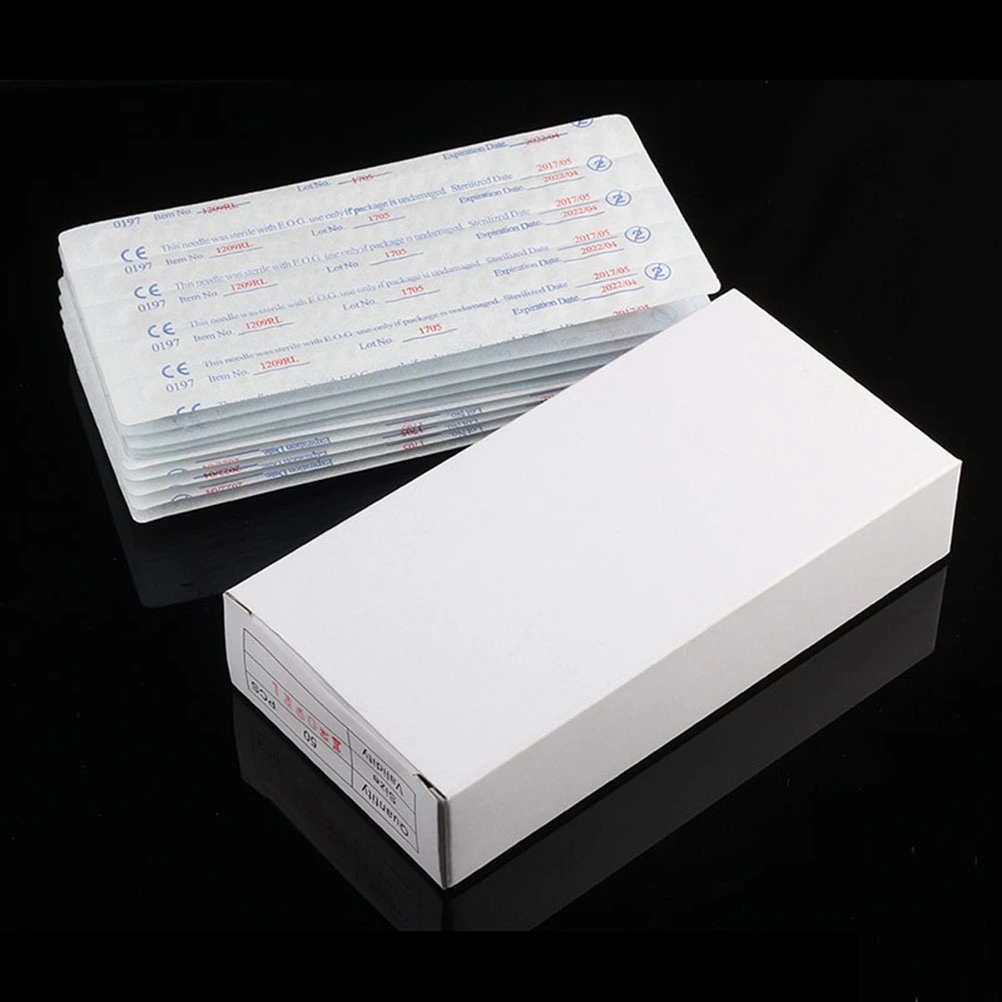 50pcs Needles Disposable Sterile Bugpin Shading Bulk Needle for MachineTattoo kit and Supplies Mixed Size (Silver)