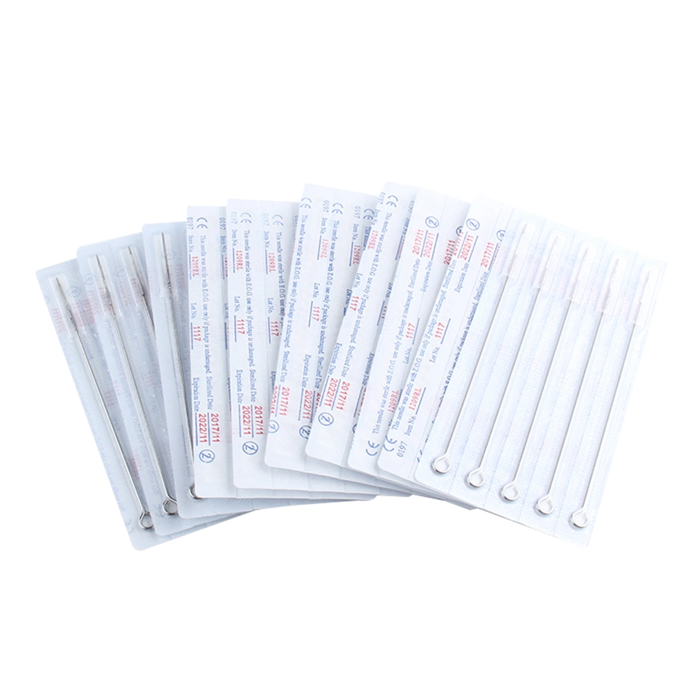 50pcs Needles Disposable Sterile Bugpin Shading Bulk Needle for MachineTattoo kit and Supplies Mixed Size (Silver)
