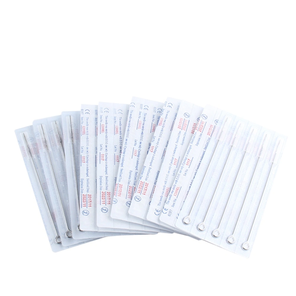 50pcs Needles Disposable Sterile Bugpin Shading Bulk Needle for MachineTattoo kit and Supplies Mixed Size (Silver)