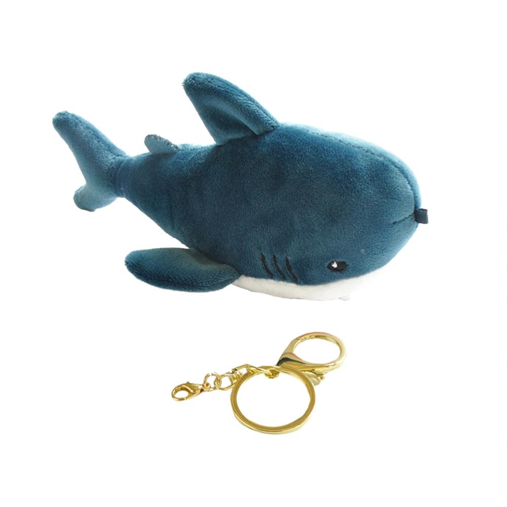 Plush Doll Shape Keychain Fashionable Shark Key Ring Shark Shaped Charm Keychain Plush Bag Pendant Jewelry Accessories Blue