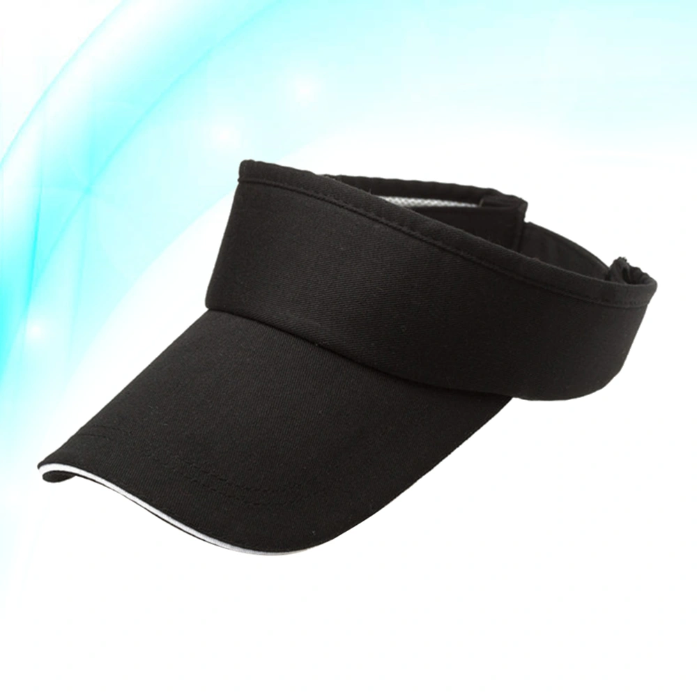 Blank Sun Visors Adjustable Sports Sun Hat for Travel Exercises(Black)