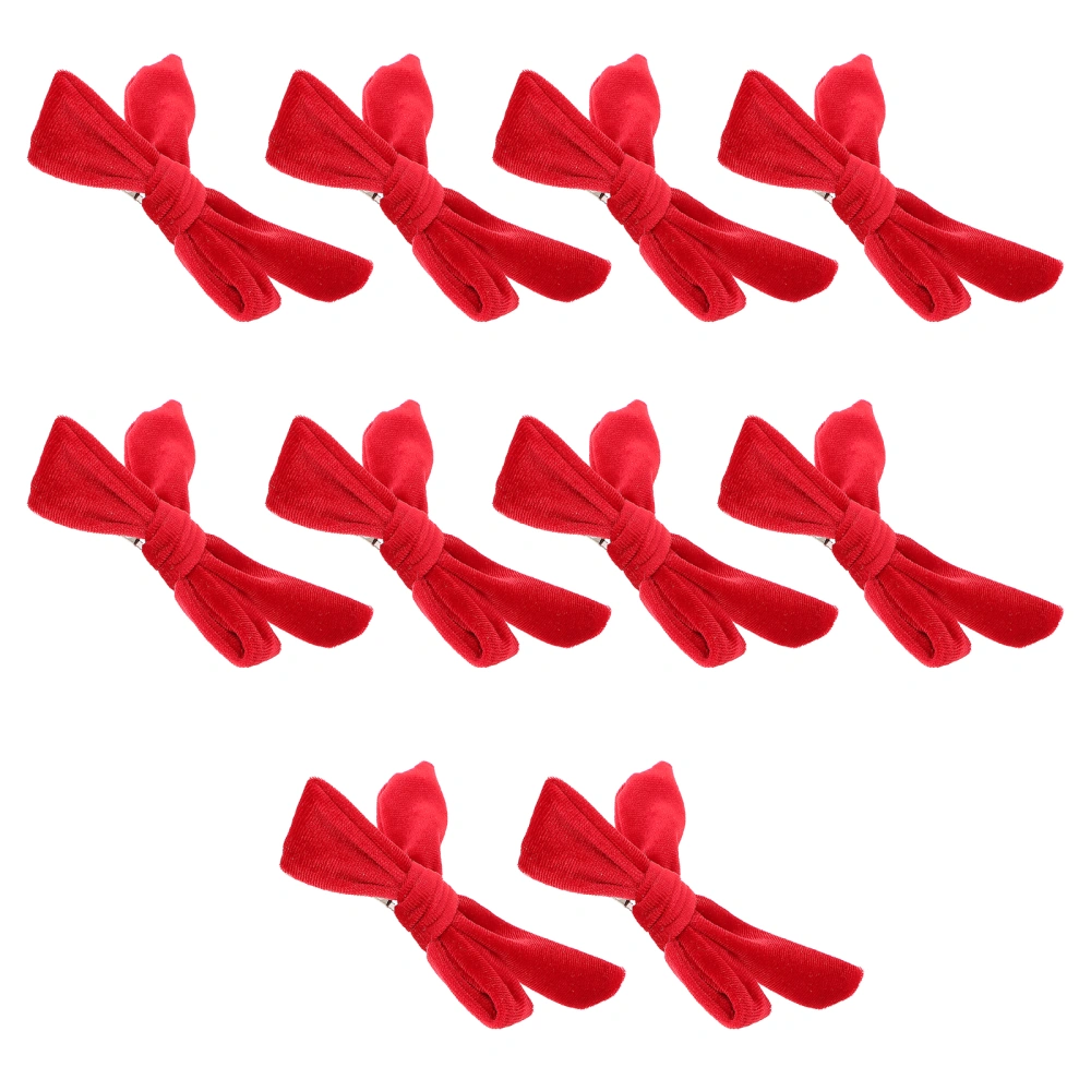 10Pcs Hair Bow Clip Bowknot Barrette Ponytail Back Hair Hairpin Hair Accessory