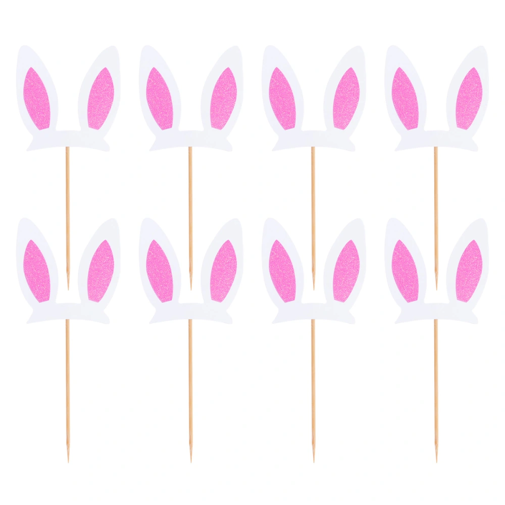 30 Pcs Cake Inserting Toppers Easter Cupcake Toppers Rabbit Ear Shape Toppers