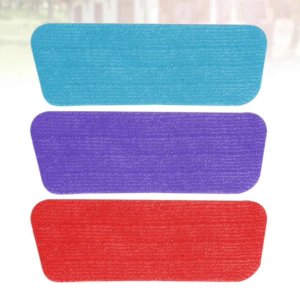 3pcs Mop Head Replace Cloth Water Absorption Mop Head Clean Accessories Household Cleaning Paste Mop Cloth (Purple, Red, Blue)