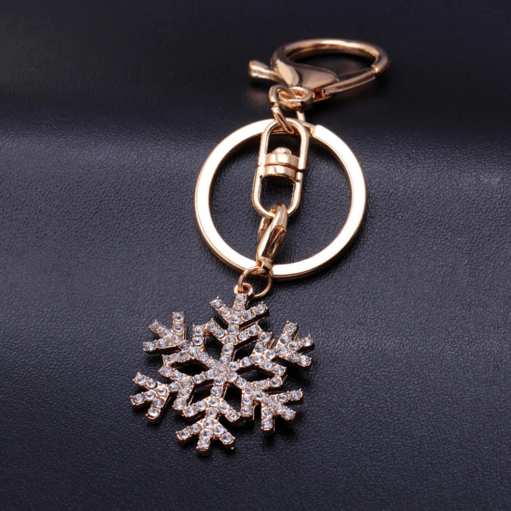 Christmas Snowflake Rhinestone Keychain Car Keyring Purse Bag Pendant Decoration Charm Keychain