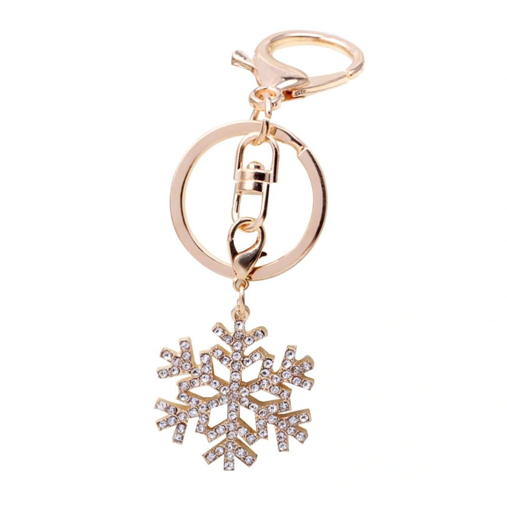 Christmas Snowflake Rhinestone Keychain Car Keyring Purse Bag Pendant Decoration Charm Keychain