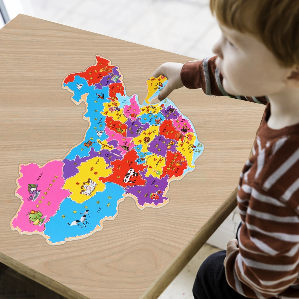 1 Set Chinese Map Puzzle Toy Funny Educational Playthings Early Education Wooden Board Toys for Kids Toddlers Children