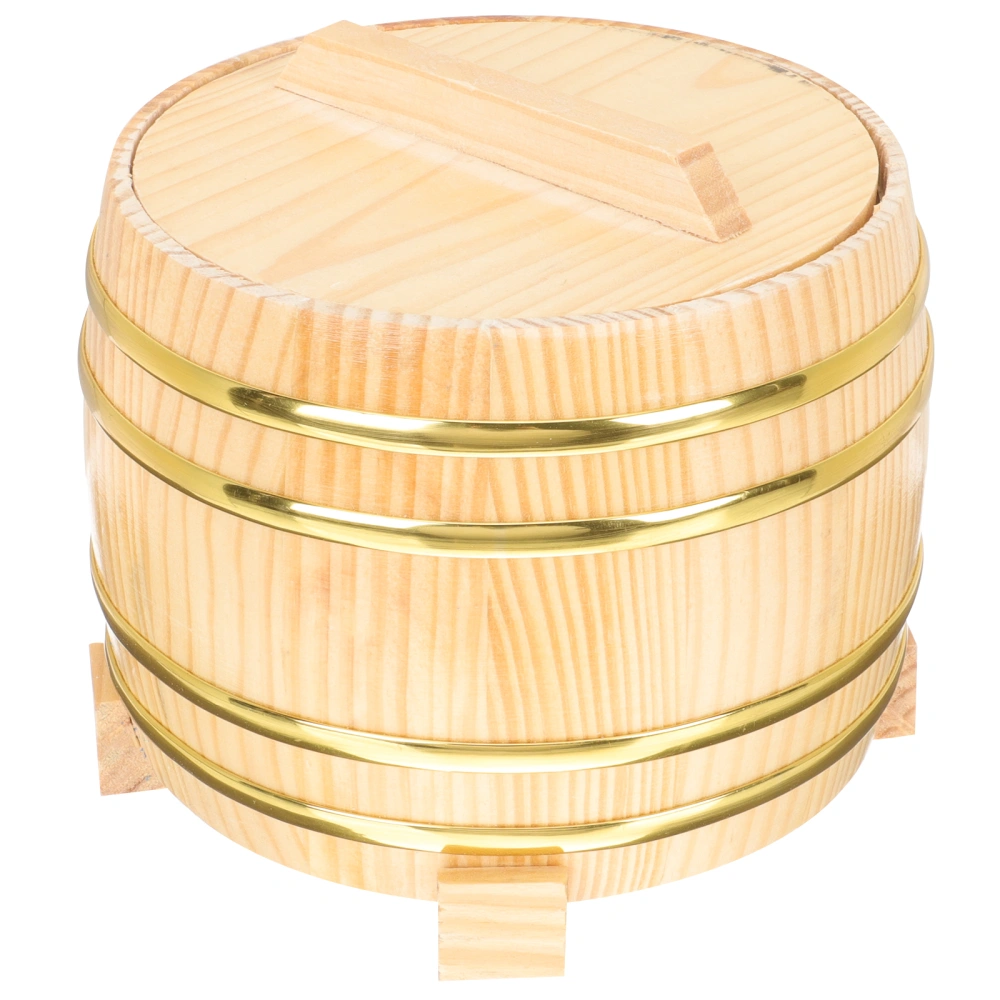 1 set of Wooden Bucket Sushi Rice Container Cooked Rice Bucket Cooked Rice Barrel