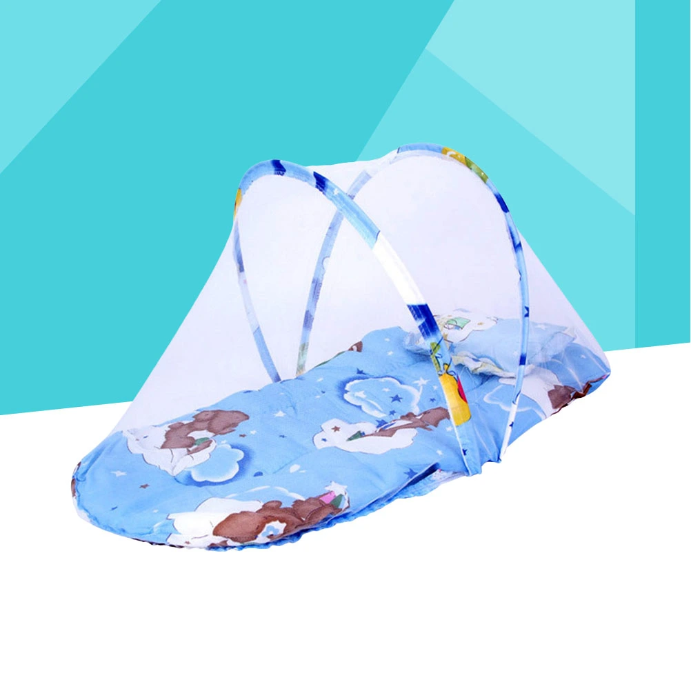 Baby Travel Bed Crib Mosquito Bed Portable Baby Bed Cots Folding Baby Mosquito Net (Blue)
