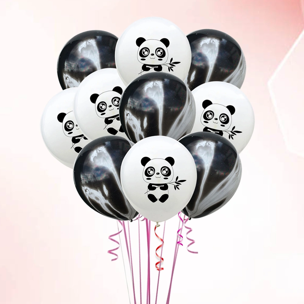 10 Pcs 12 Inch Balloons Set Panda Printing Balloons Latex Balloons Kit for Wedding Baby Birthday