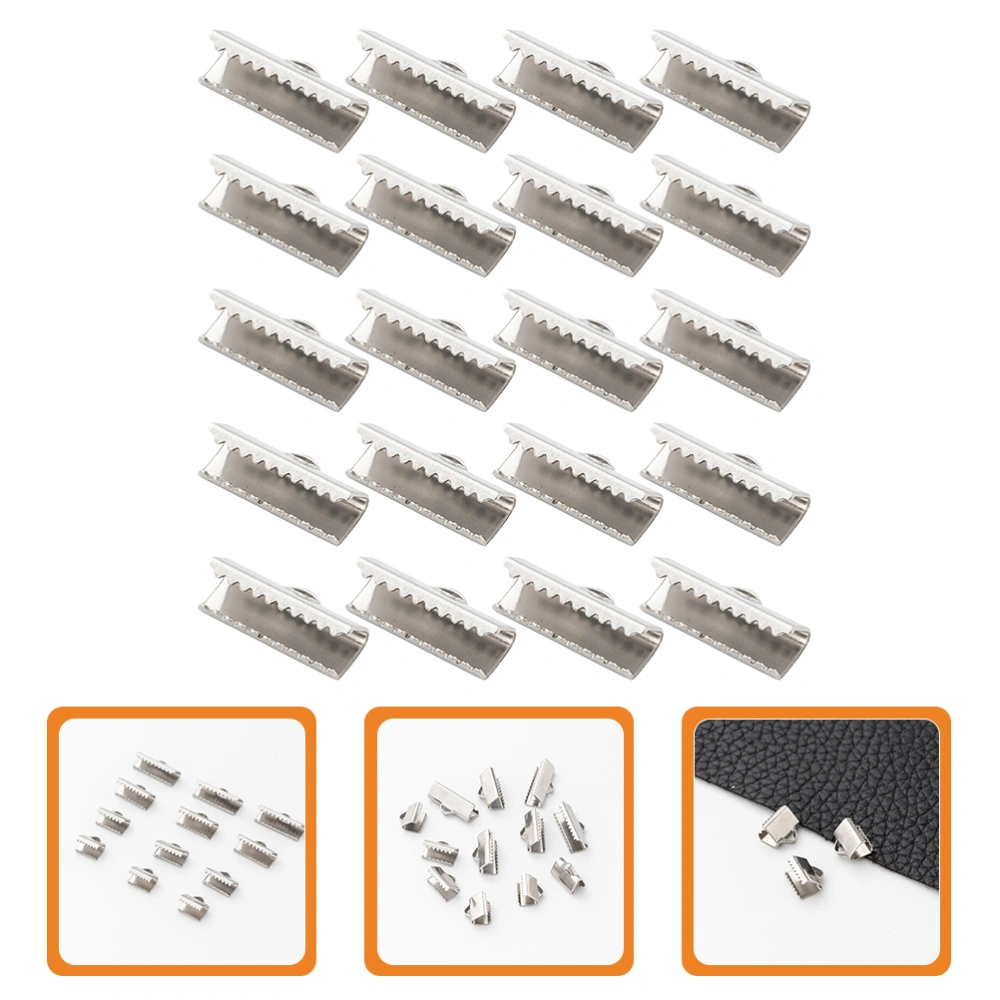 100pcs Pinch Crimp Ends Ribbon Clamps Ends Ribbon Ends Crimp for Jewelry Making