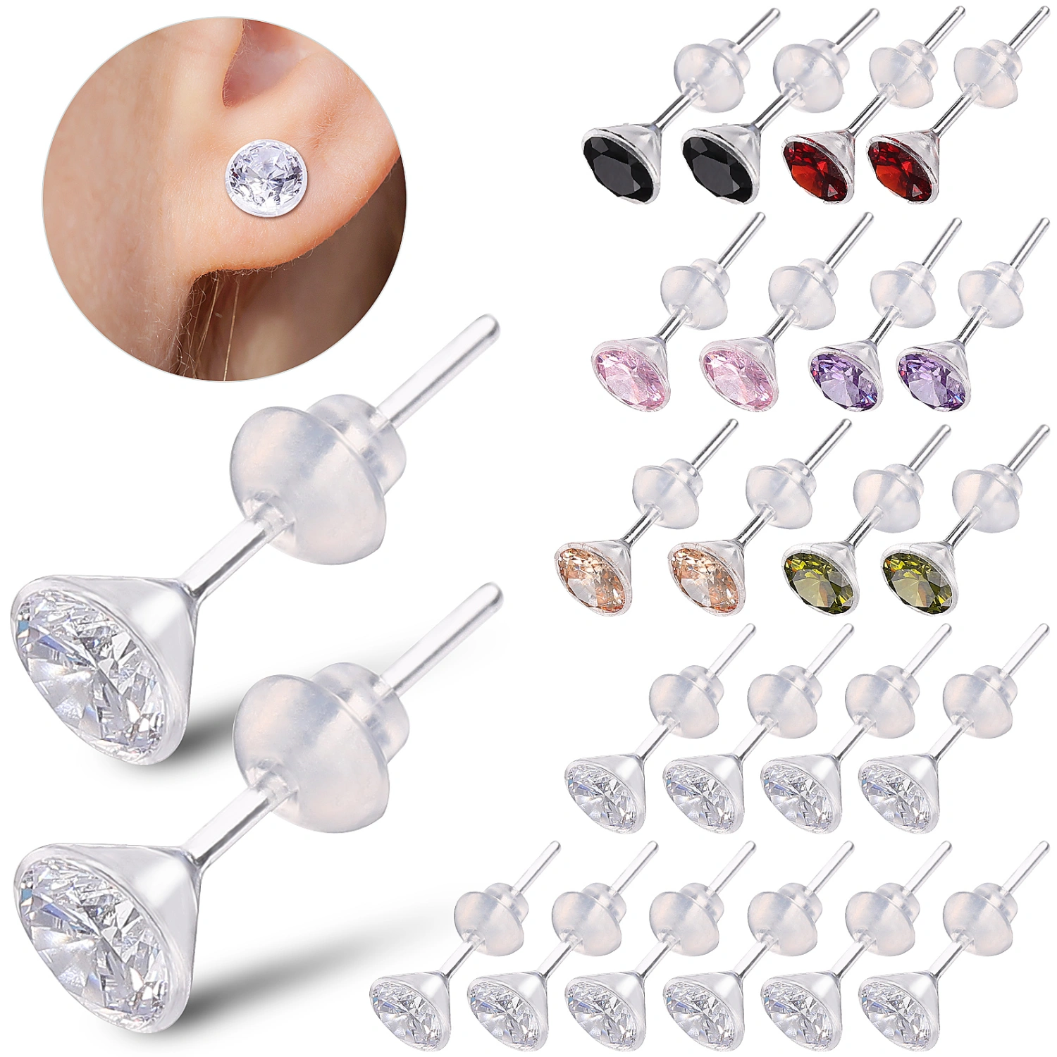 12 Pairs of Delicate Stud Earrings Decorative Ear Studs Portable Earring Decors