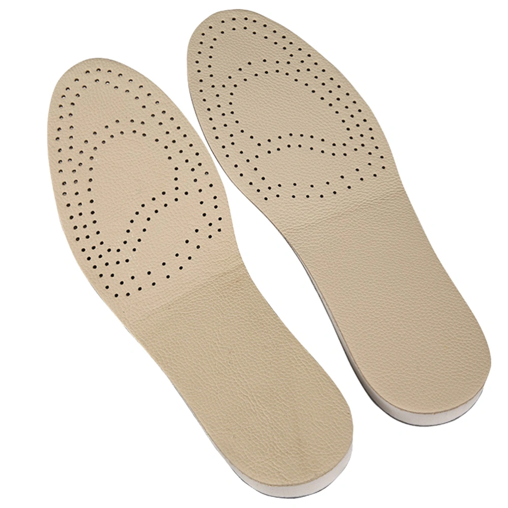 1 Pair Breathable Lift EVA Insole Cowhide Shoe Lift Invisible Heel Lift Insert Deodorant Height Increase Shoe Pads Shoes Accessories- Size 44(Increased by 1.5cm)