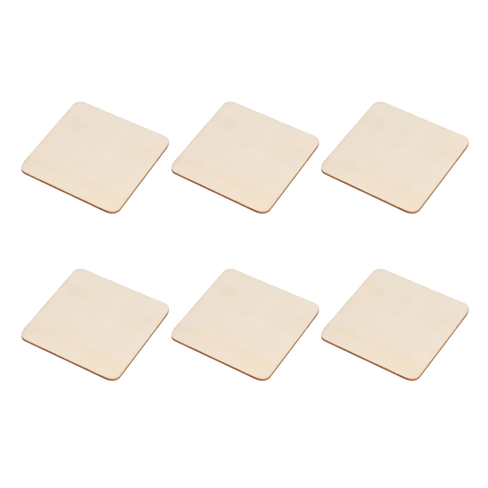 10pcs 90mm Natural Wood Pieces Square Unfinished Wooden Slices for Crafts DIY Ornaments Scrapbooking Home Decor