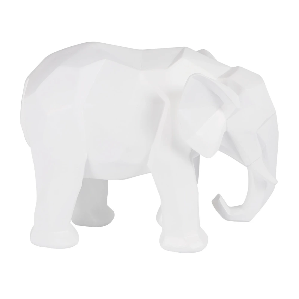 1Pc Creative Geometric Elephant Figurine Ornament Delicate Resin Crafts Nordic Style Household Decoration