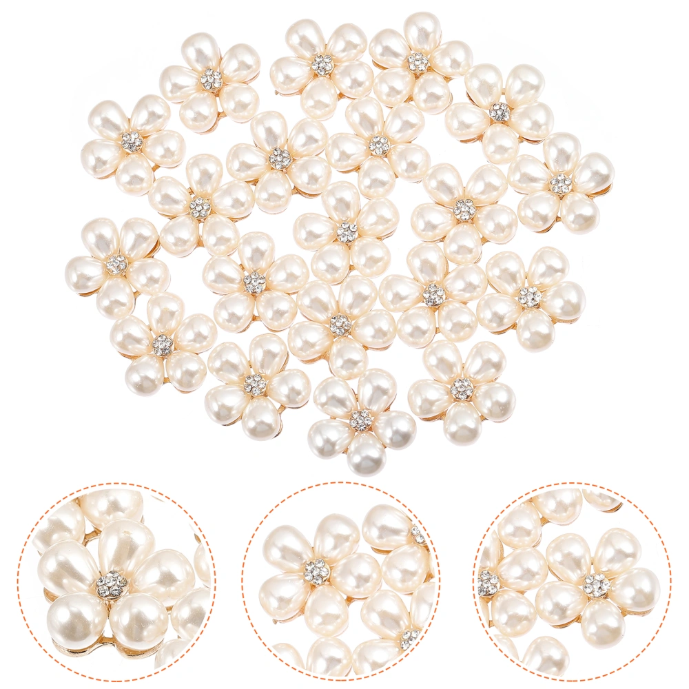 20pcs Exquisite Rhinestone Pearl DIY Hair Clip Charms Craft Headdress Decor