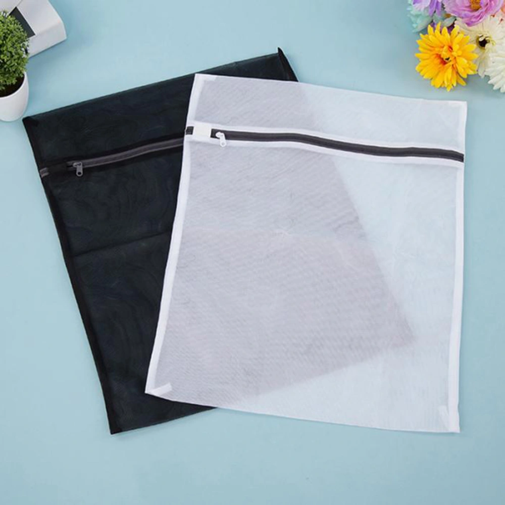 4Pcs Fine Mesh Laundry Bag Sets Washing Bags Garment Delicate Protection Bags with Zipper Closure (Black and White)