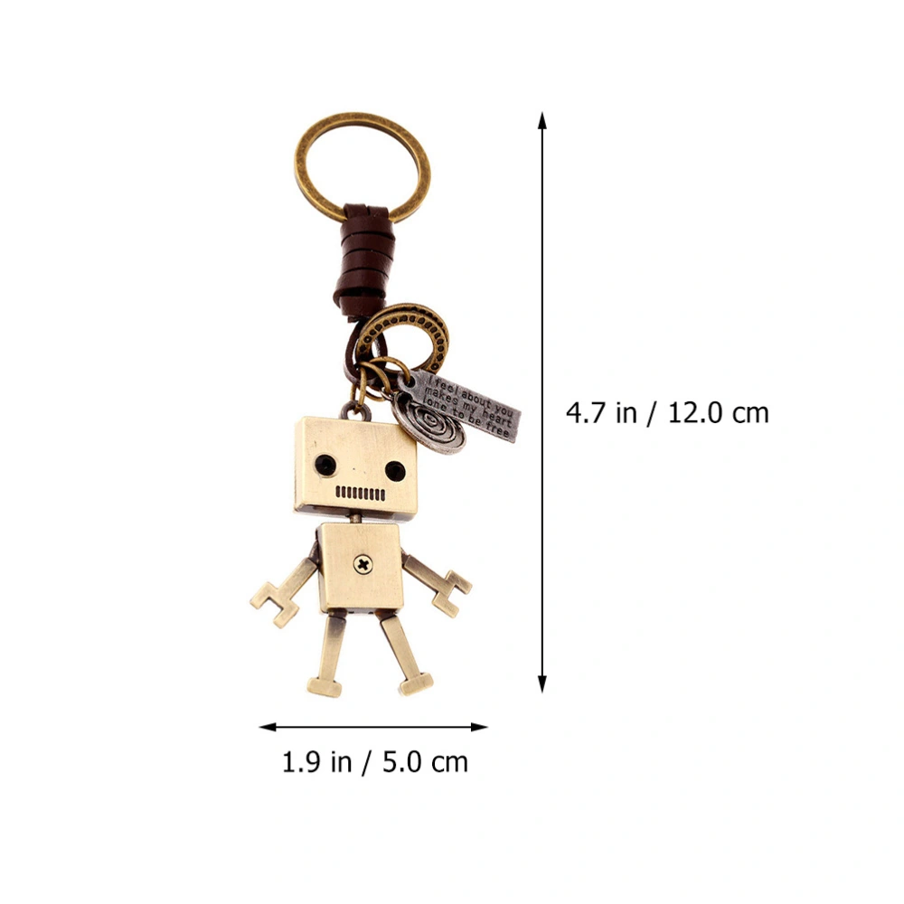 2pcs Retro Keychain Creative Bag Pendant Adorable Robot Key Ring Key Holder