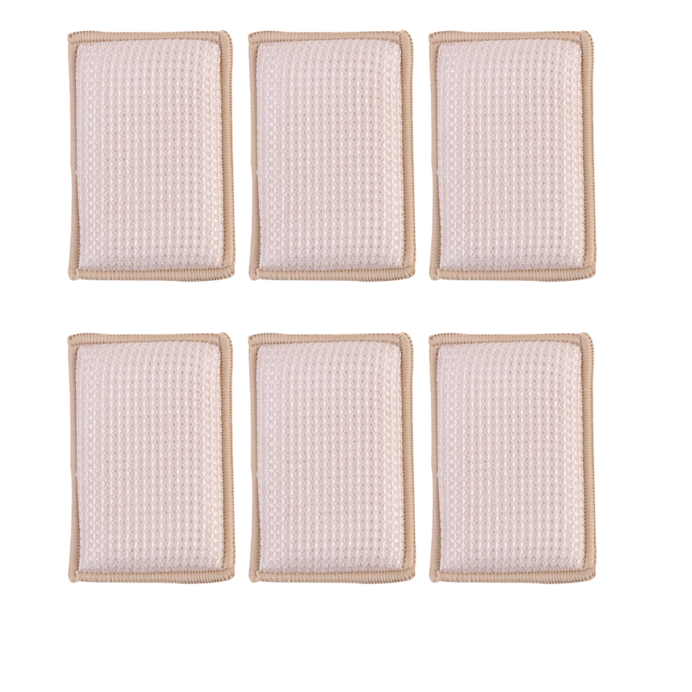 6PCS Sponge Scrub Brush Household Scouring Pad Dishwashing Sponge Cleaning Pad Kitchen Sponge Cloth for Pan Pot Bowl