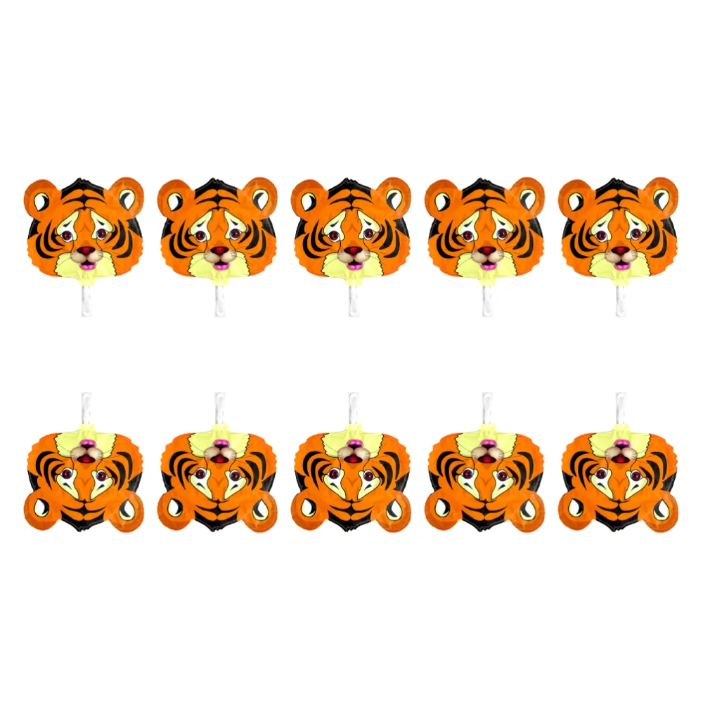 10Pcs Tiger Head Balloons Animals Head Balloons New Year Party Decorations