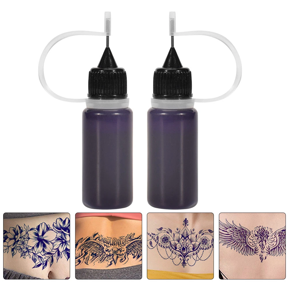 2 Bottles Temporary Tattoos Ink Professional Semi Permanent Fruity Tattoos Ink 10ml