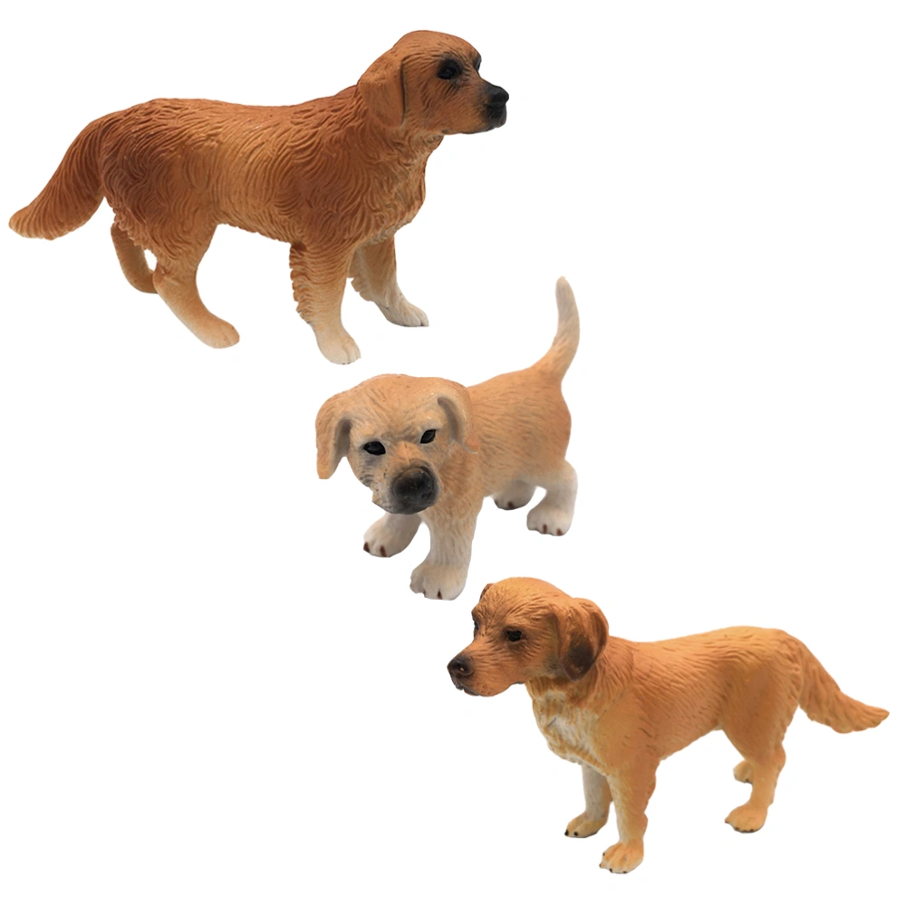 3Pcs Decorative Pet Dog Models PVC Puppy Adornment Home Desktop Ornament