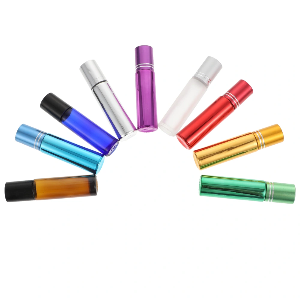 9Pcs Multipurpose Perfume Roller Bottles Portable Essential Oil Bottles (Assorted Color)