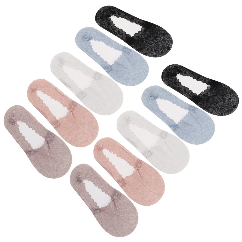 5 Pairs Ladies Summer Thin Sock Women Boat Socks Fashion Breathable Socks