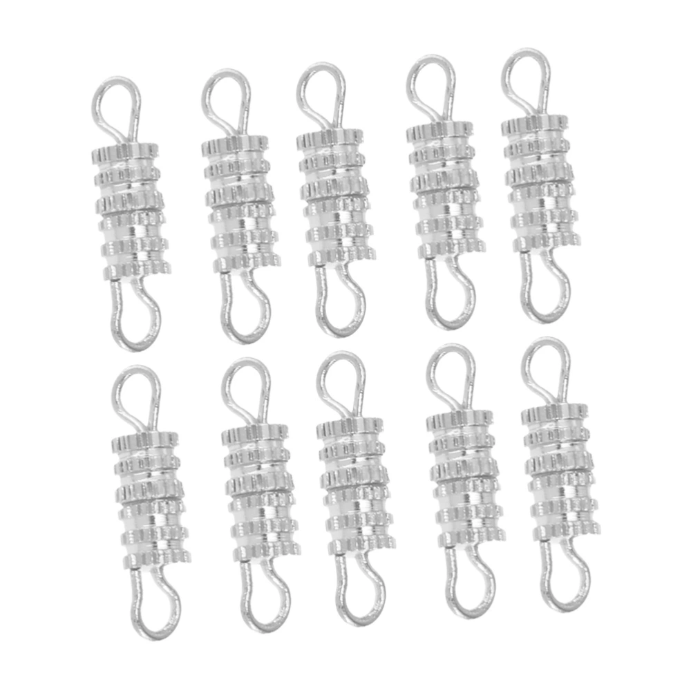 5 Bags 100pcs Jewerly Clasps Barrel Screw Type Clasp for Necklace Bracelet Chain DIY Jewellery Making Accessories Copper Screws Tie Buckle (14x4mm Silver)