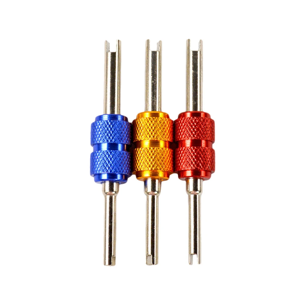 3Pcs Aluminium Alloy Color Automobile Air Conditioning Wrench Core Remove Screwdriver (Colorful)