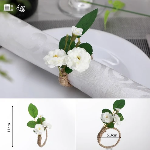 2pcs Flower Napkin Buckles Wedding Table Napkin Rings Romantic Napkin Rings Decors