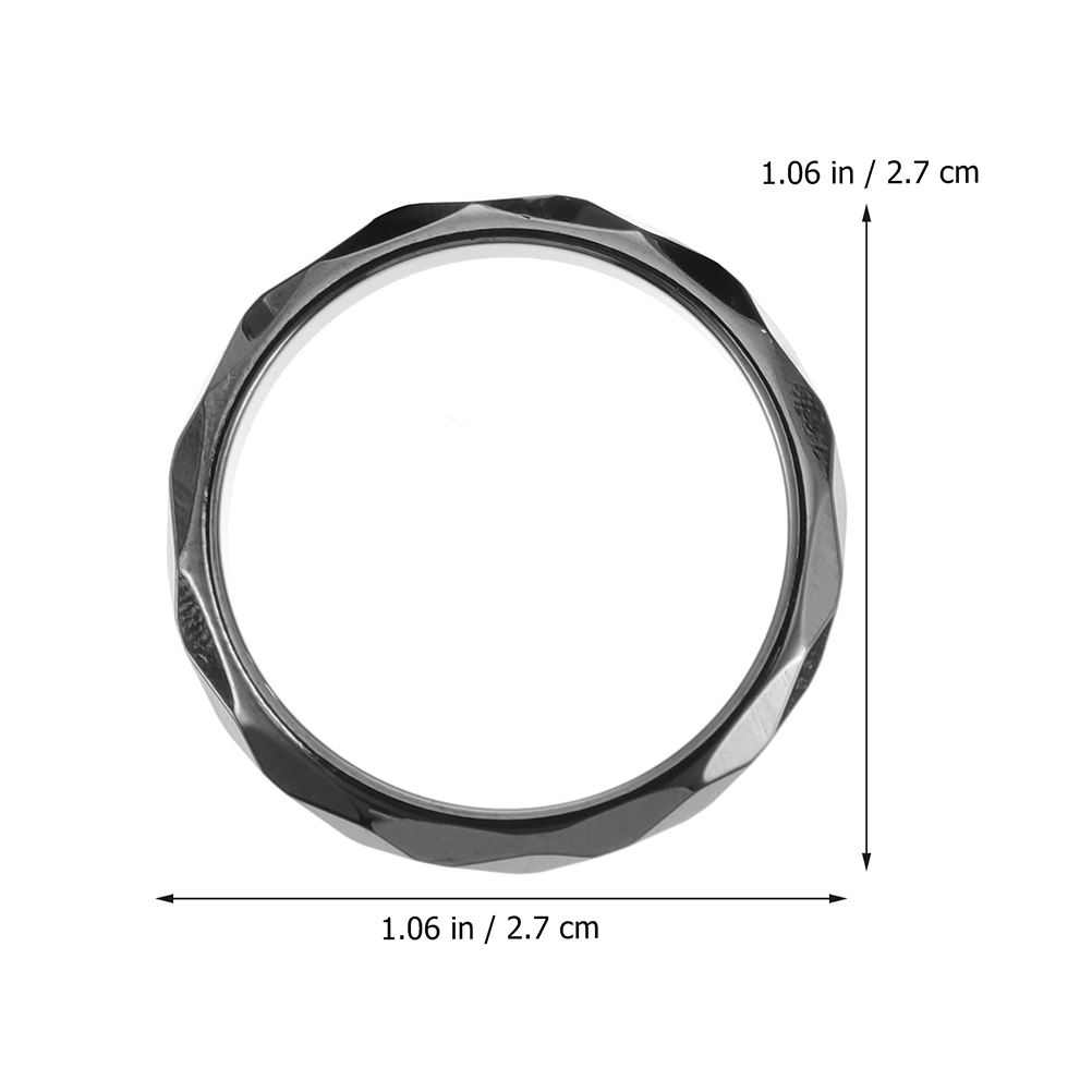 7Pcs Non-Magnetic Hematite Rings Decorative Finger Rings Couple Rings Gift