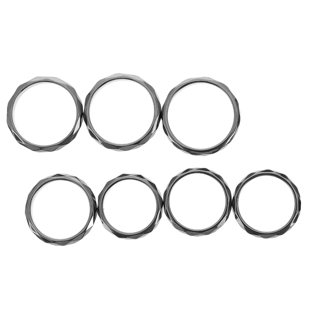 7Pcs Non-Magnetic Hematite Rings Decorative Finger Rings Couple Rings Gift