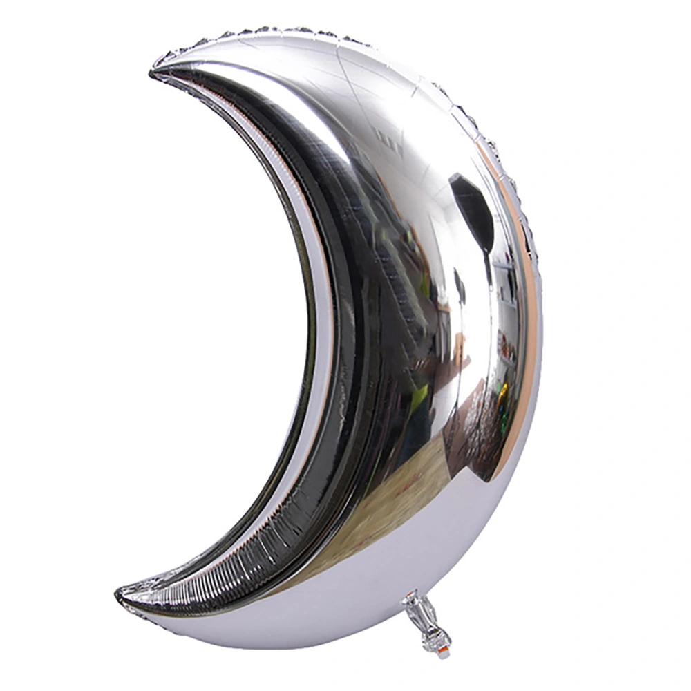 10pcs 28 Inches Crescent Moon Balloons Helium Balloons for Wedding Birthday Party Decorations (Silver)