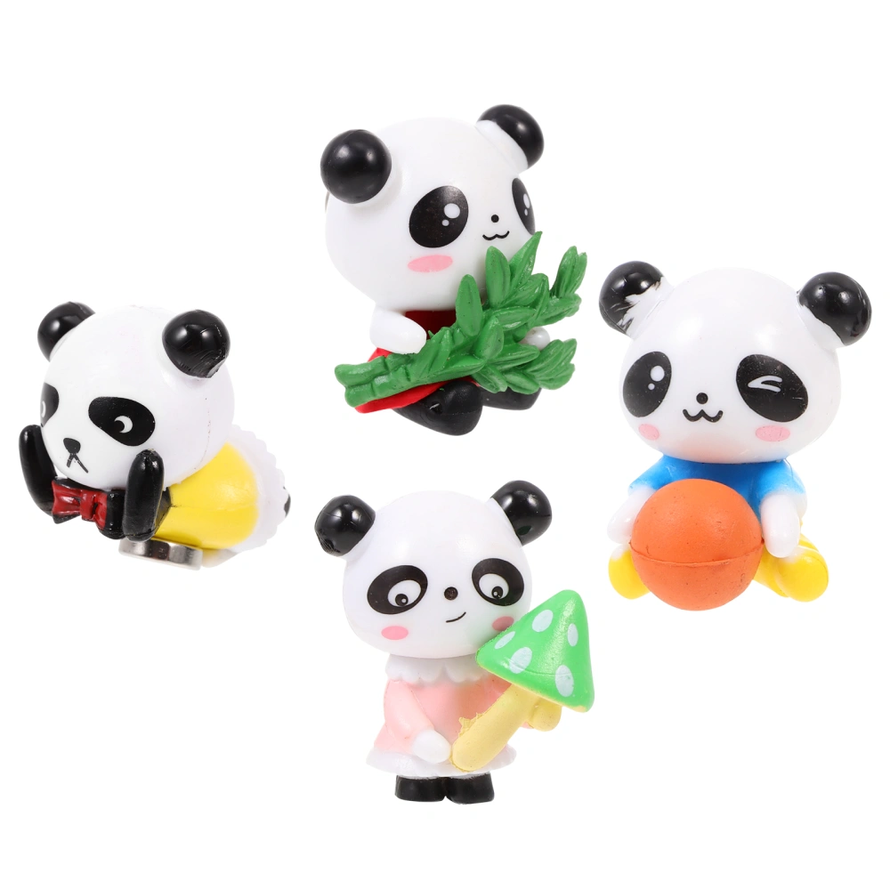 4pcs Panda Fridge Magnets Cartoon Fridge Magnet Stickers Home Kitchen Decoration