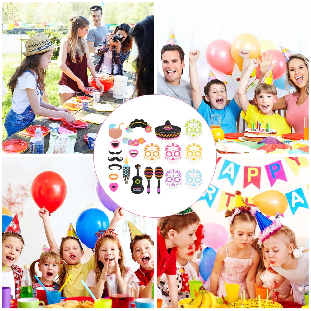 1 Set of 21Pcs Funny Party Photo Props Creative Photography Props Paper Props