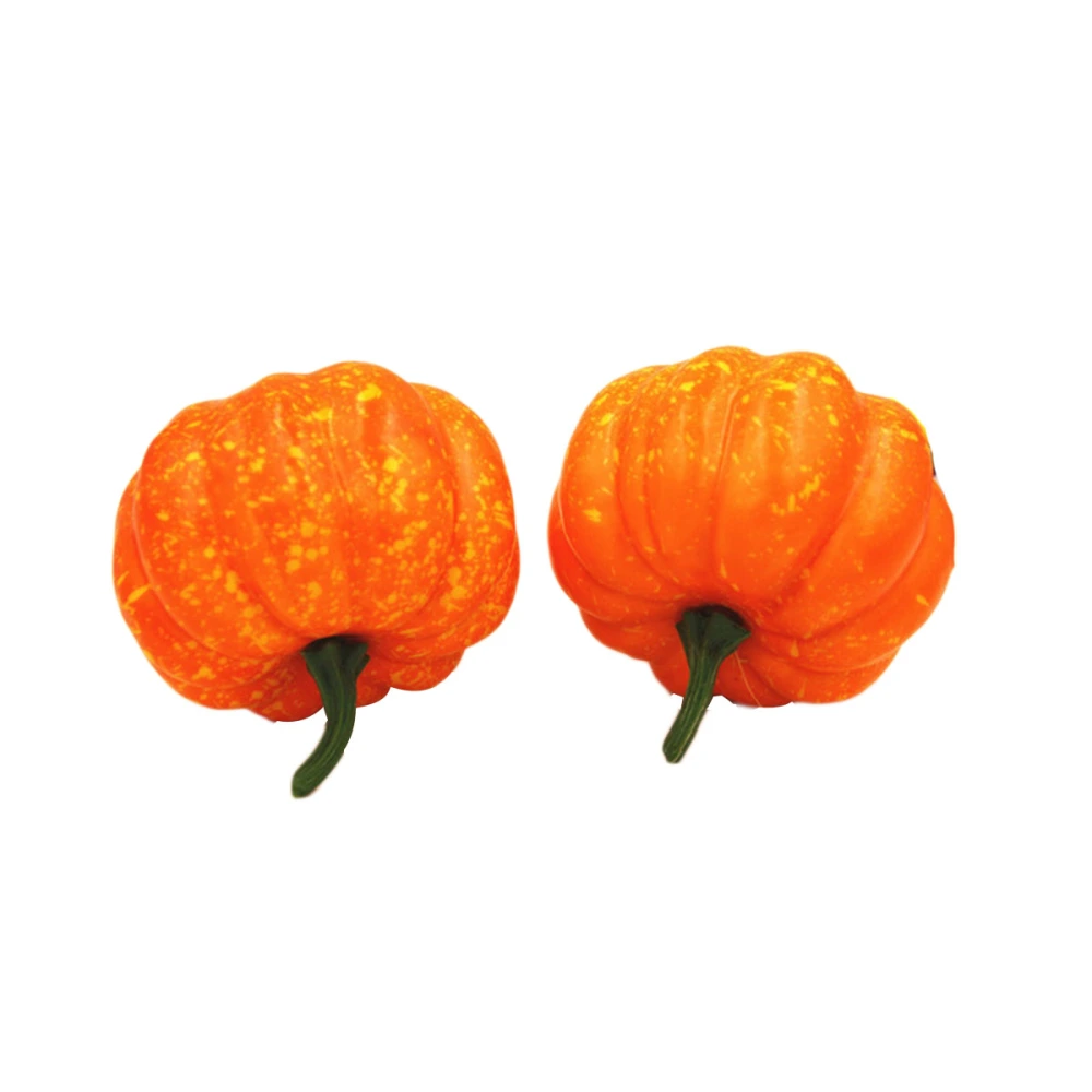 2pcs 5.6cm Lifelike Artificial Mini Pumpkin DIY Crafts Halloween House Decoration Party Decoration Fake Fruit Pumpkins Wreath (5.6 x 6.5 cm)