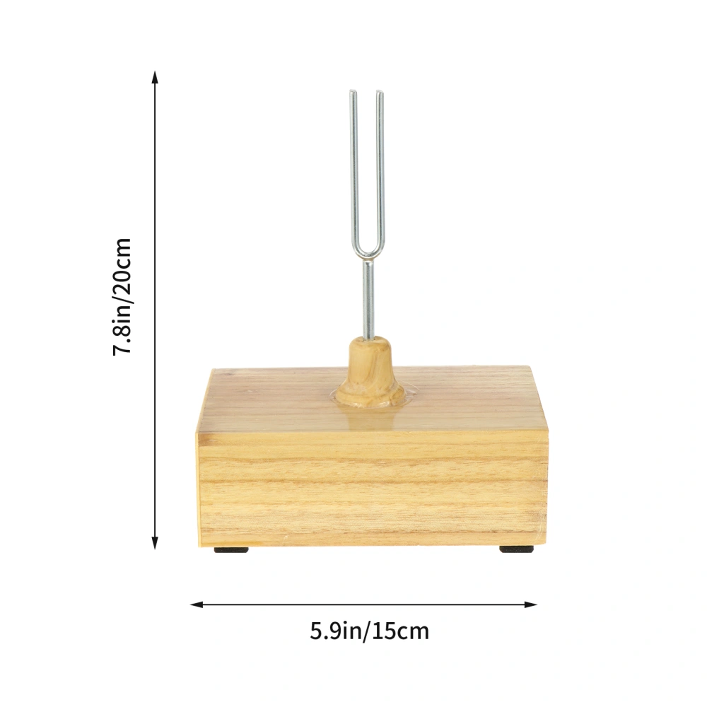 1 Set Tuning Fork and Mallet Tuning Fork Mounted on Wooden Base Teaching Prop