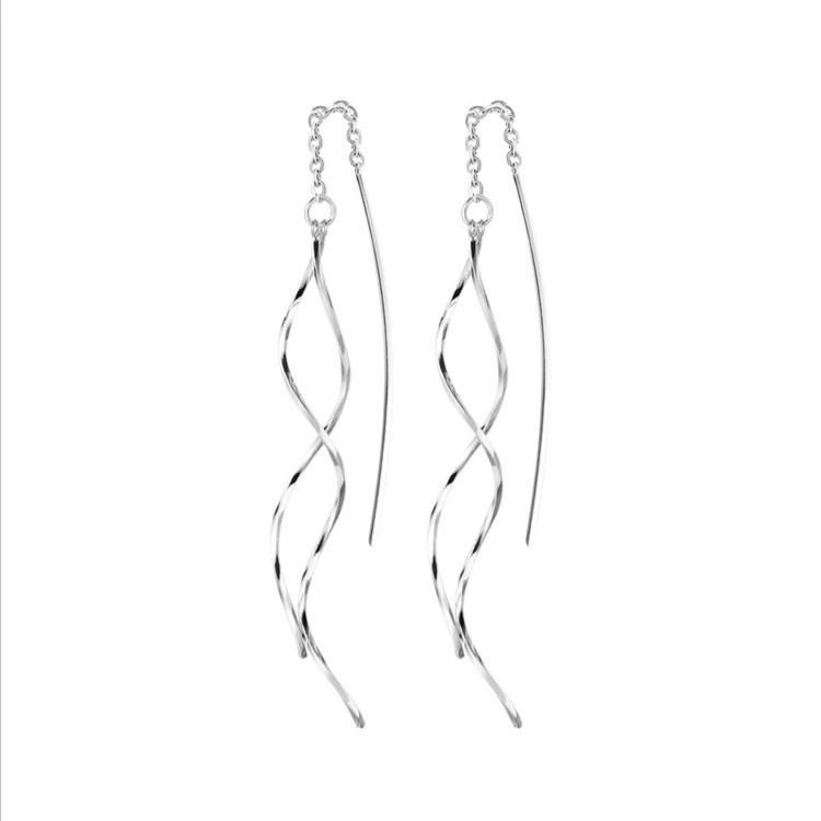 1 pair of Women Threader Earrings Decorative Earrings Tassel Chain Earrings