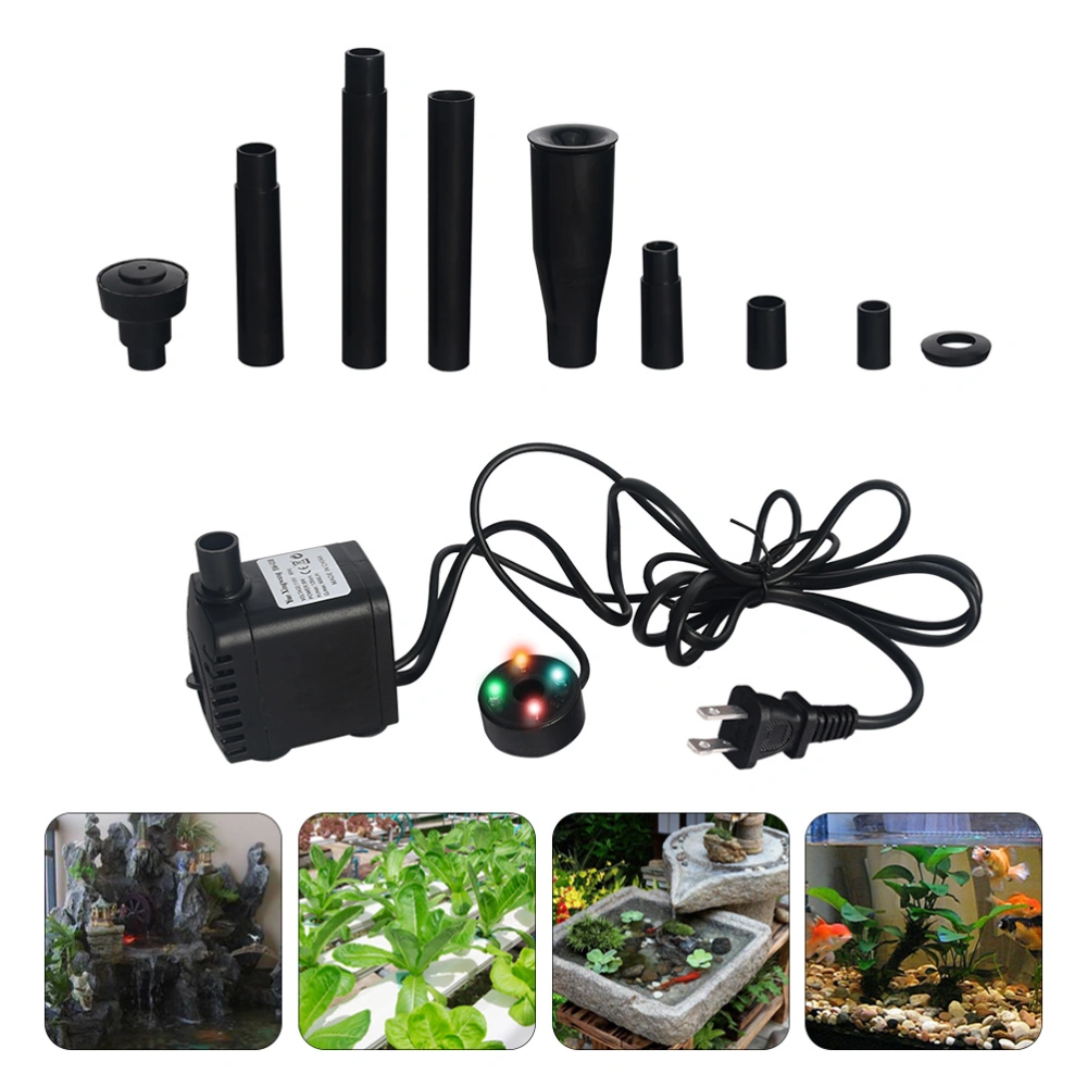 1 Set Submersible Water Pump 8W LED Water Circulation Aeration Pump US Plug