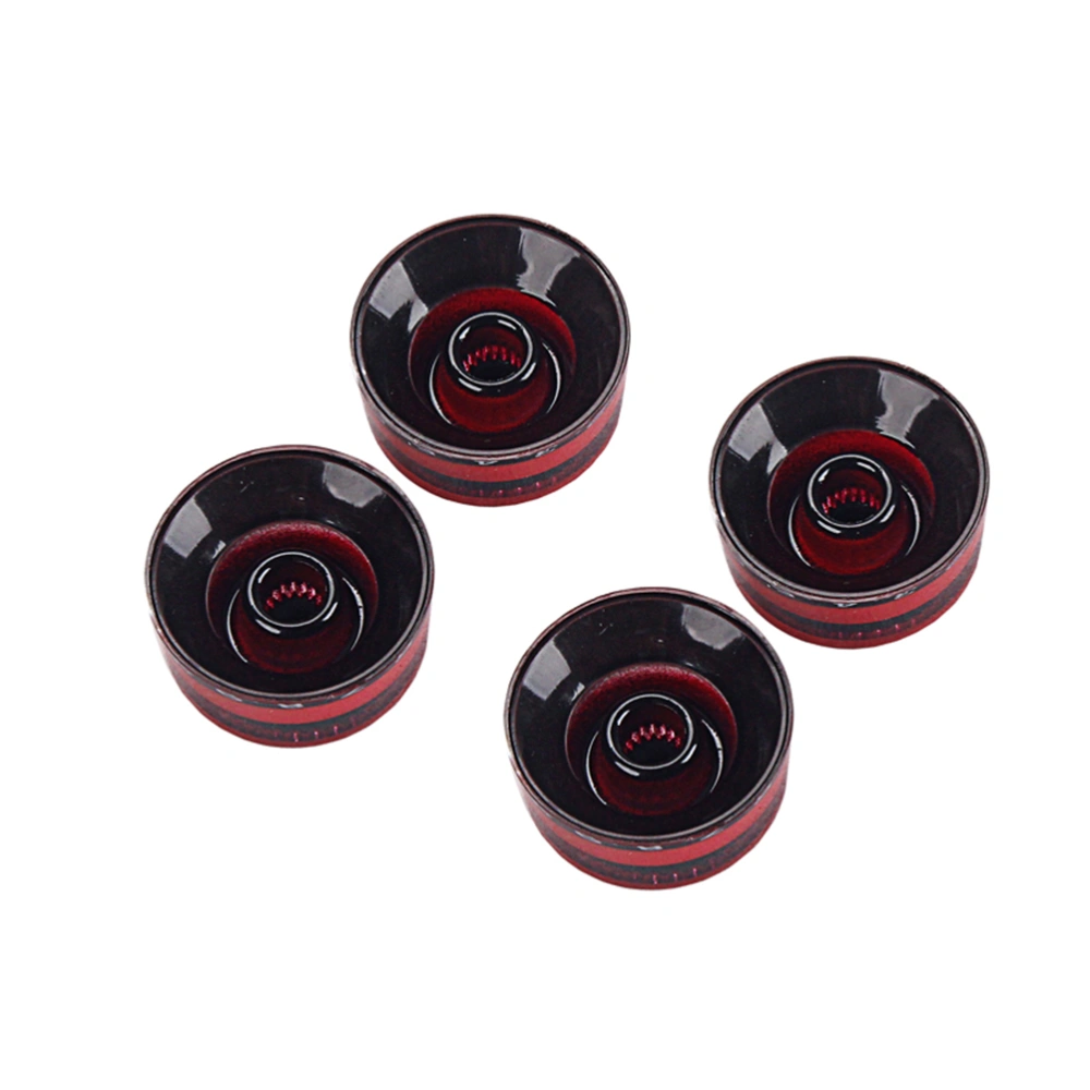 4pcs GD17A Acrylic Effect Pedal Control Amplifier Knobs for Electric Guitar Bass (Black and Red)