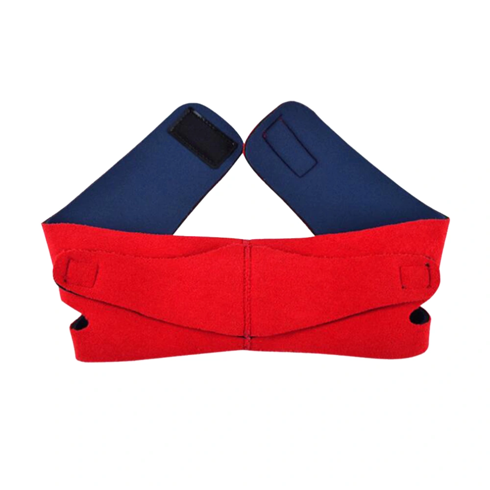 Neoprene Snore Stop Device Adjustable Chin Strap Jaw Belt for Sleep Stress Reducing (Red)