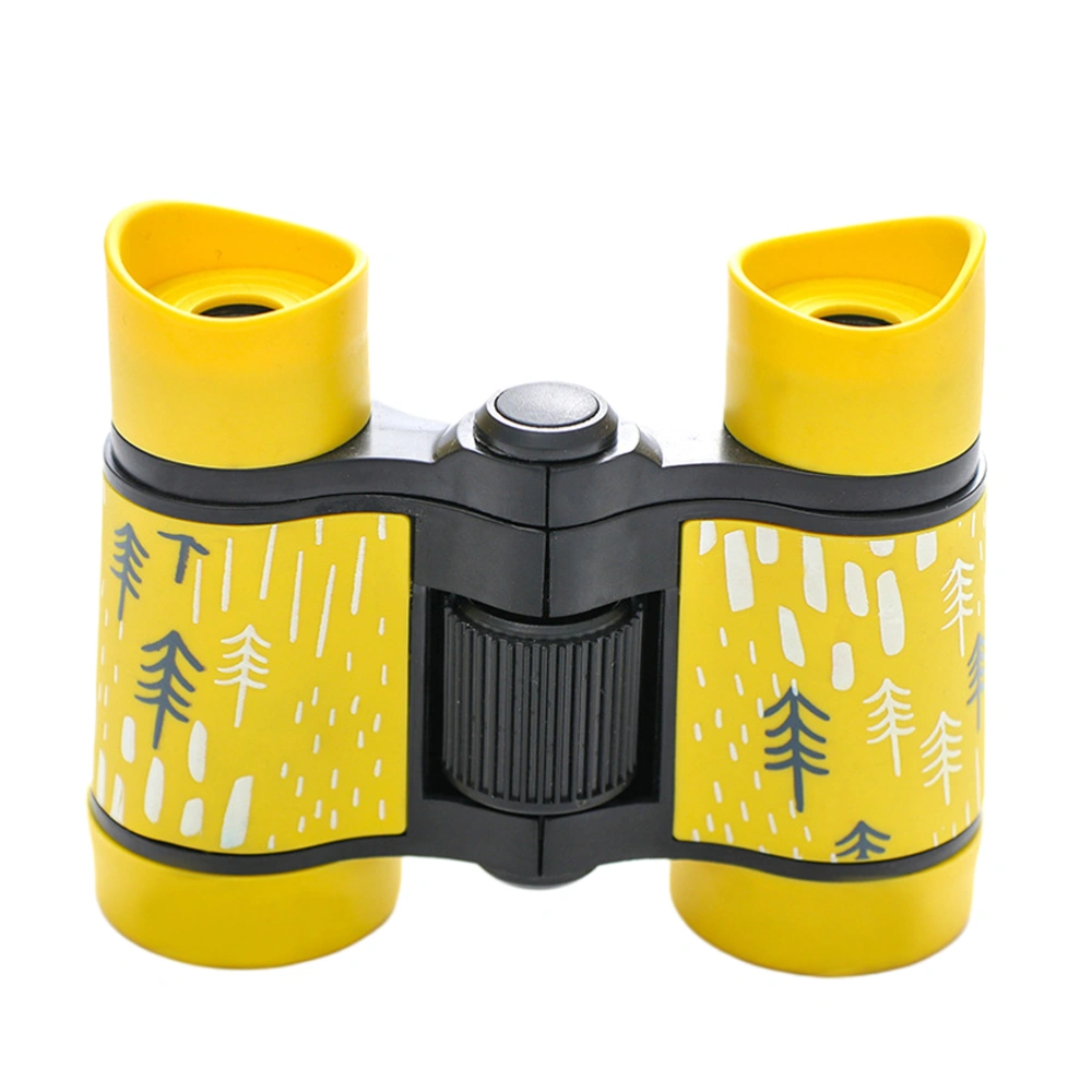 Adorable Children Telescope Printed Non-slip Binoculars Durable Nature Watching for Kids (Yellow)