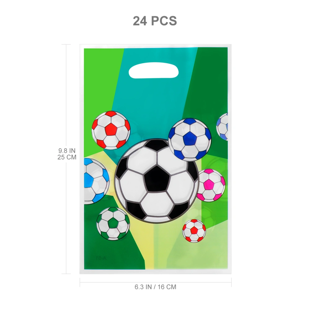 TOYMYTOY 24pcs Gift Bags Decorative Party Favor Bags Soccer Theme Treat Bags for Kid's Birthday Party (Green)